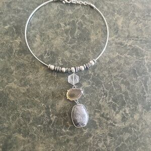 Elegant Silver and Gray Pendant Necklace